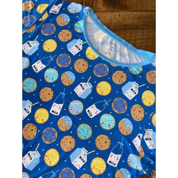Little Sleepies 2 Piece Blue Cookies & Milk Lunaluxe Bamboo Pajamas Size Large - Picture 1 of 9